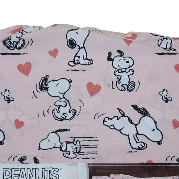 Peanuts Snoopy Queen Sheet Set By Berkshire Pink With Hearts Valentines Day - Picture 6 of 7